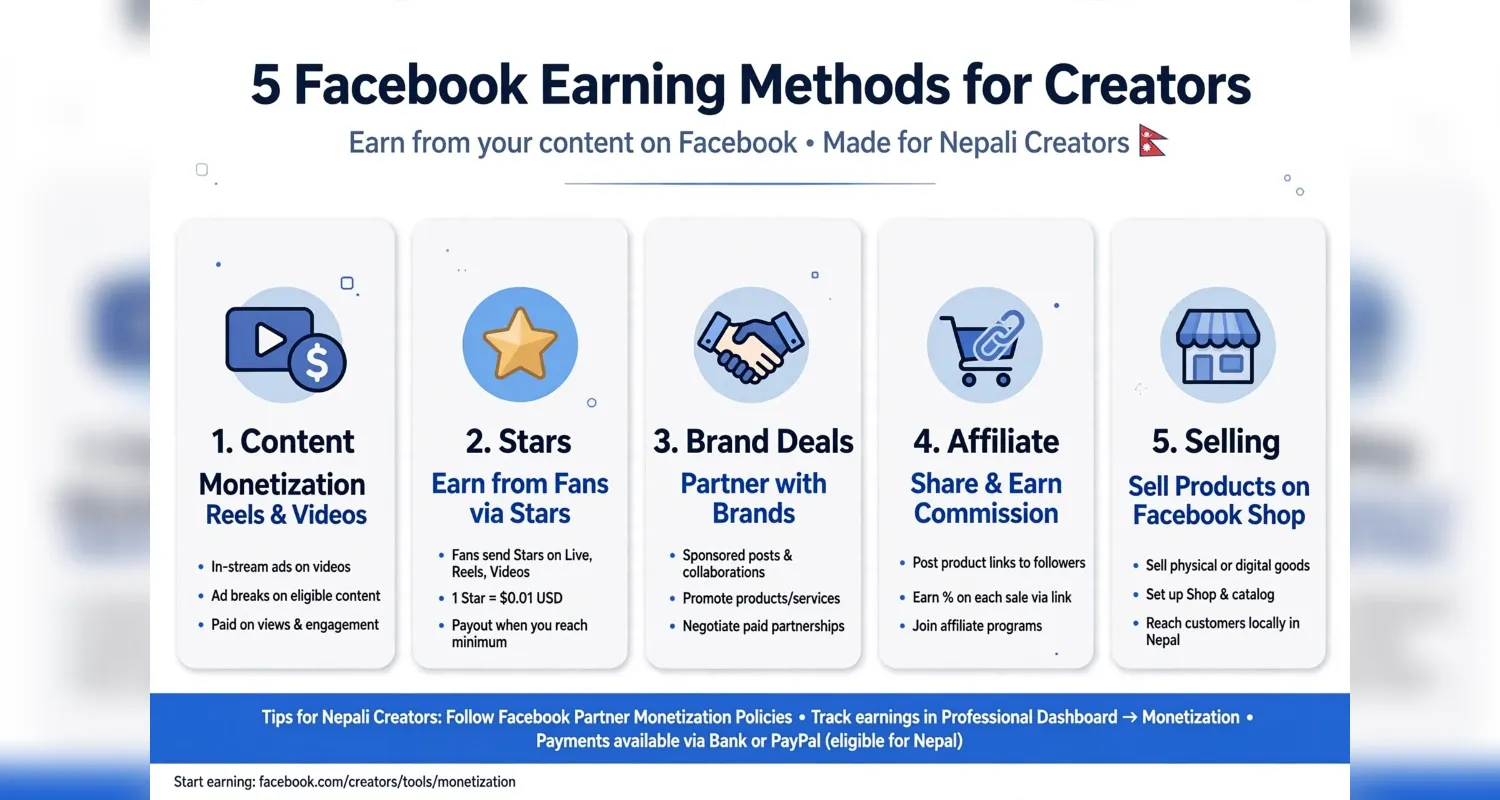 Ways to earn money from Facebook in Nepal in 2026